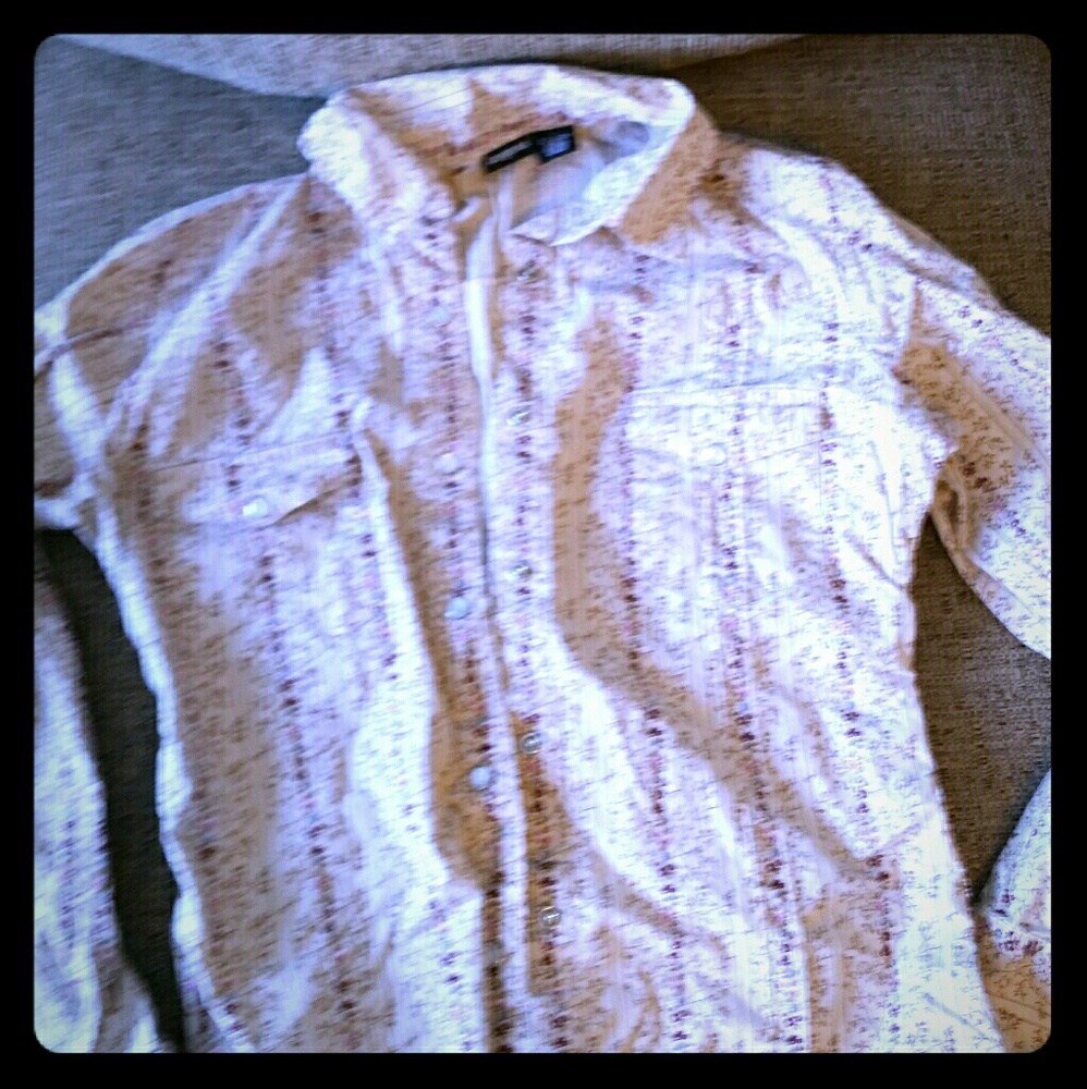 CUTE western cowboy pearl snap top L